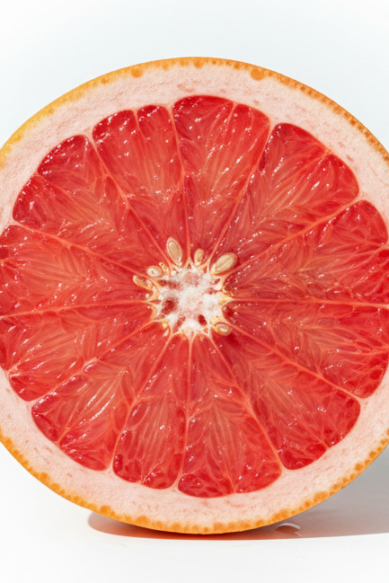 Fresh pink grapefruit macro